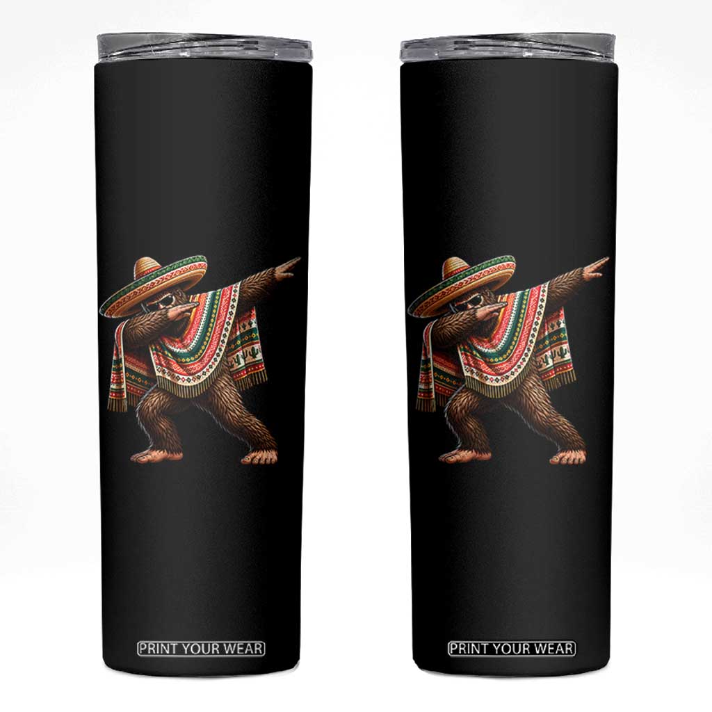 Funny Bigfoot Dabbing Cinco De Mayo Fiesta Skinny Tumbler TS14 Black Print Your Wear