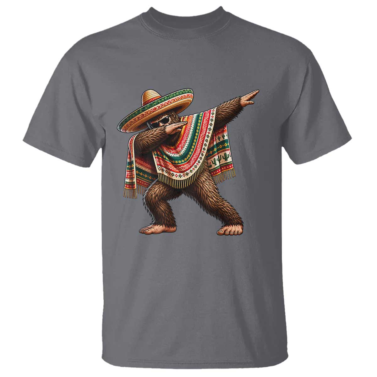 Funny Bigfoot Dabbing Cinco De Mayo Fiesta T Shirt TS14 Charcoal Print Your Wear