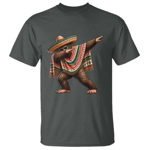 Funny Bigfoot Dabbing Cinco De Mayo Fiesta T Shirt TS14 Dark Heather Print Your Wear