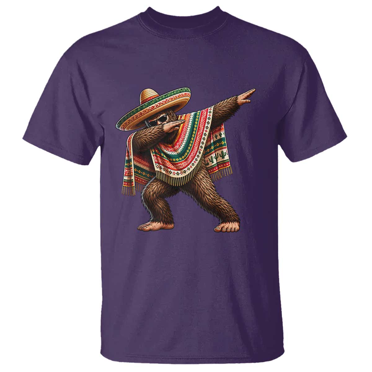 Funny Bigfoot Dabbing Cinco De Mayo Fiesta T Shirt TS14 Purple Print Your Wear