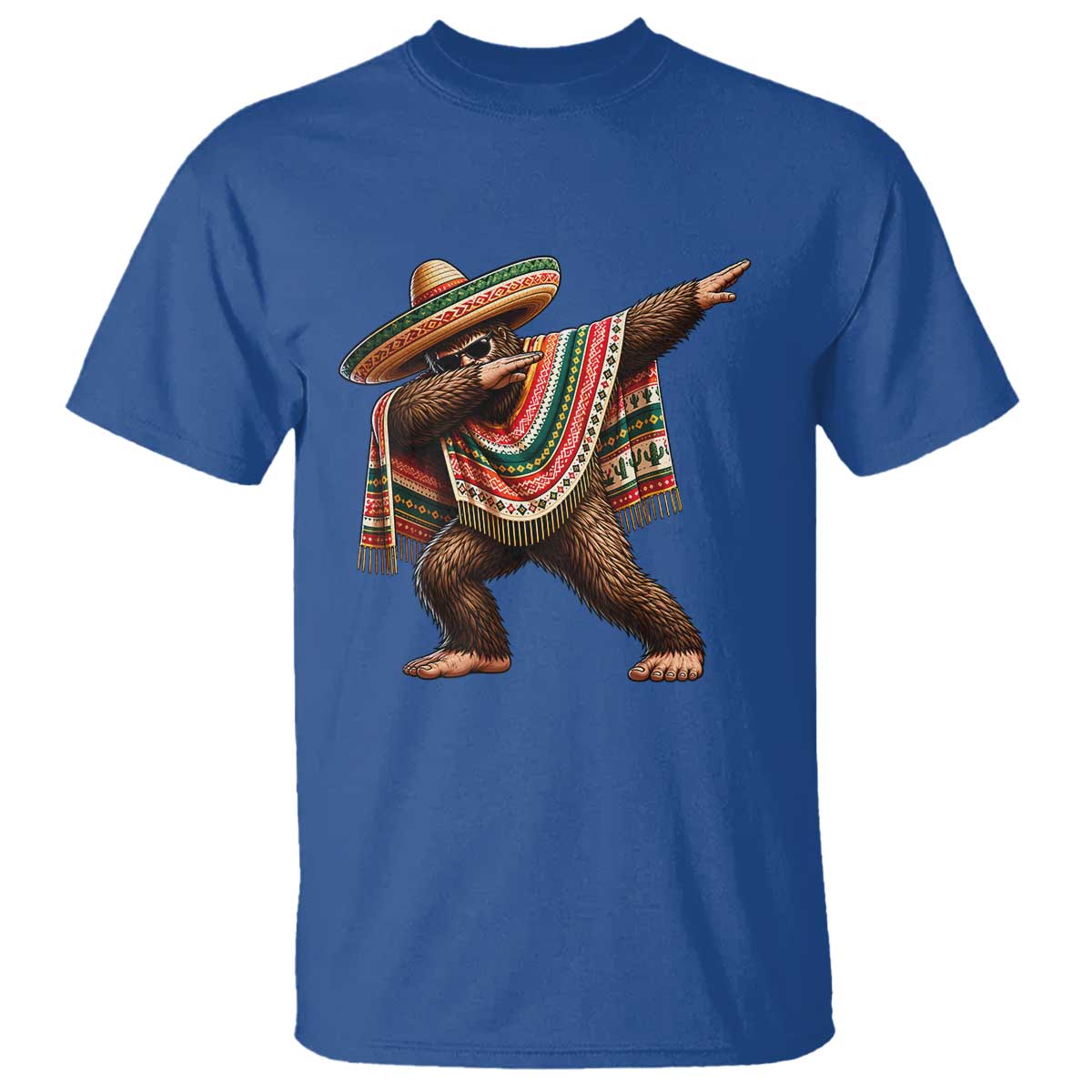 Funny Bigfoot Dabbing Cinco De Mayo Fiesta T Shirt TS14 Royal Blue Print Your Wear