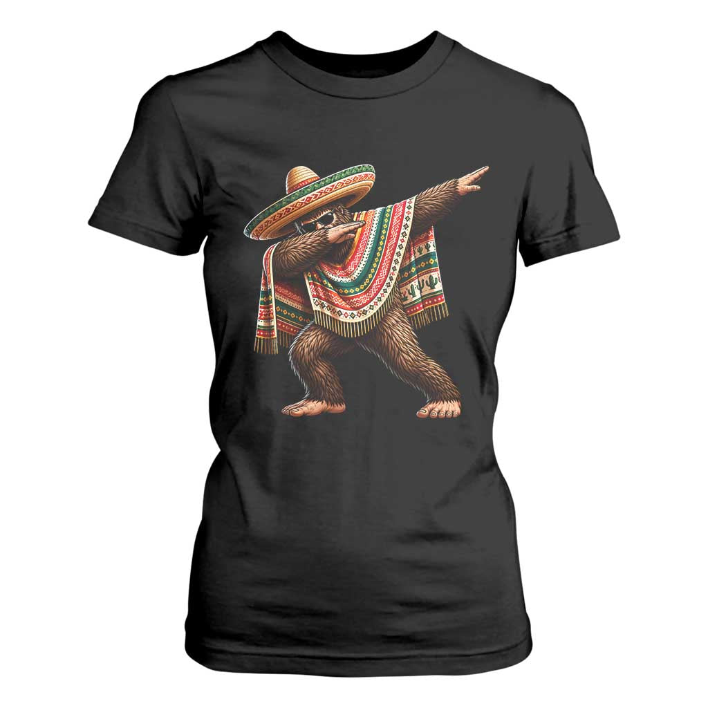 Funny Bigfoot Dabbing Cinco De Mayo Fiesta T Shirt For Women TS14 Black Print Your Wear