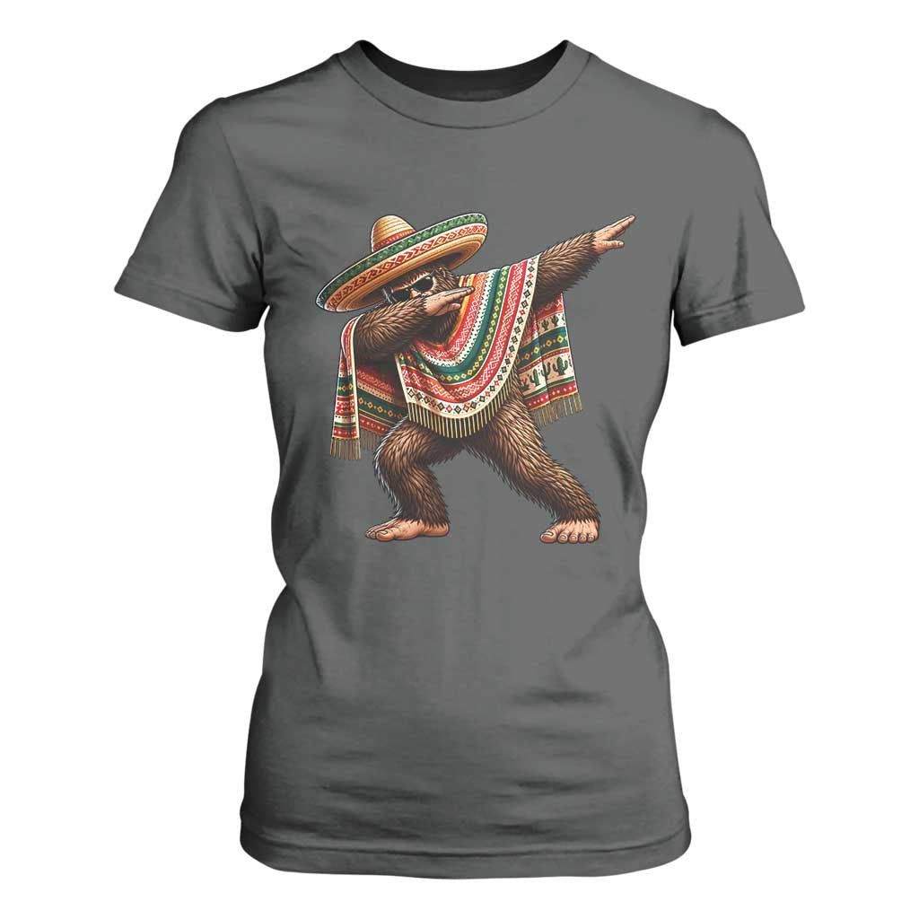 Funny Bigfoot Dabbing Cinco De Mayo Fiesta T Shirt For Women TS14 Dark Heather Print Your Wear