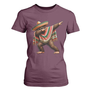 Funny Bigfoot Dabbing Cinco De Mayo Fiesta T Shirt For Women TS14 Maroon Print Your Wear