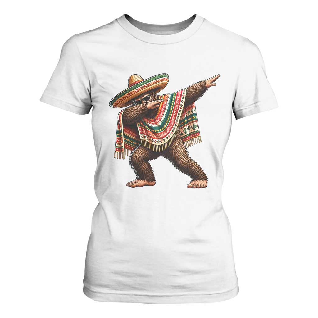 Funny Bigfoot Dabbing Cinco De Mayo Fiesta T Shirt For Women TS14 White Print Your Wear