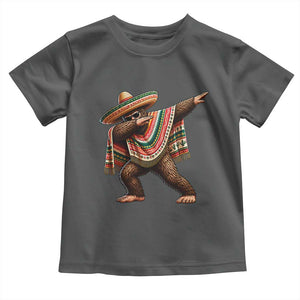 Funny Bigfoot Dabbing Cinco De Mayo Fiesta Toddler T Shirt TS14 Dark Heather Print Your Wear