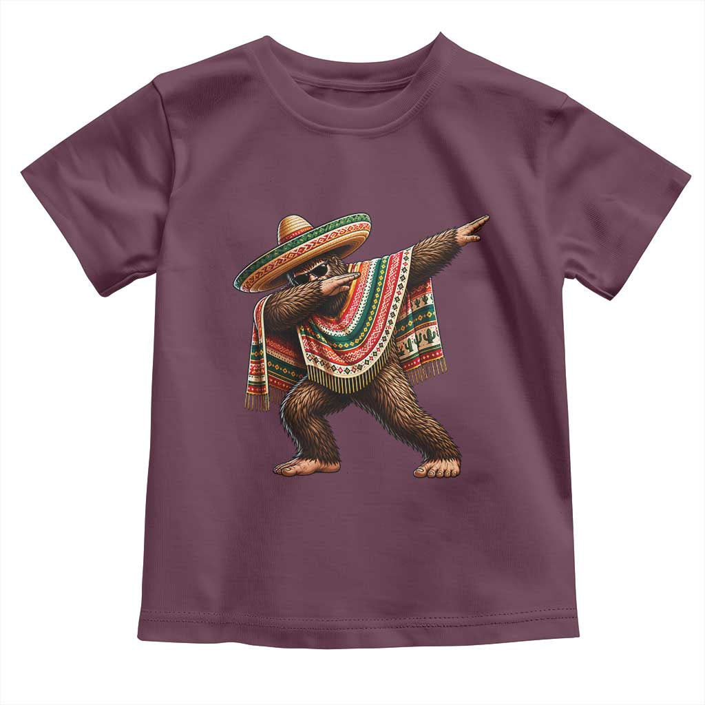 Funny Bigfoot Dabbing Cinco De Mayo Fiesta Toddler T Shirt TS14 Maroon Print Your Wear