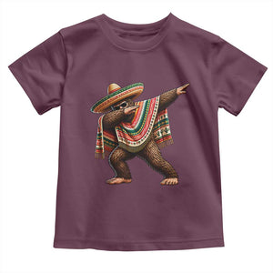 Funny Bigfoot Dabbing Cinco De Mayo Fiesta Toddler T Shirt TS14 Maroon Print Your Wear