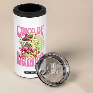 Cinco De Drinko Margarita 4 in 1 Can Cooler Tumbler Funny Flamingo Fiesta TS14 Print Your Wear