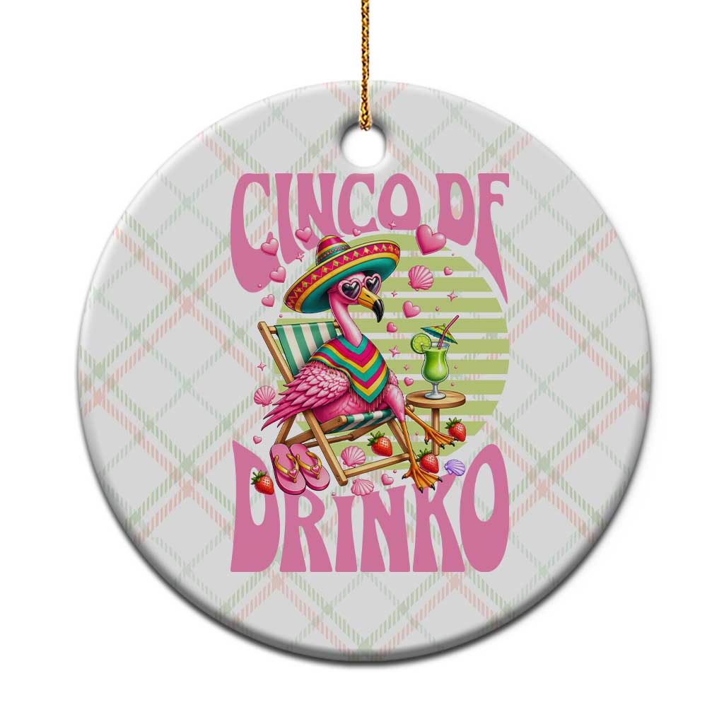 Cinco De Drinko Margarita Ceramic Ornament Funny Flamingo Fiesta TS14 1pc Christmas Plaid Print Your Wear
