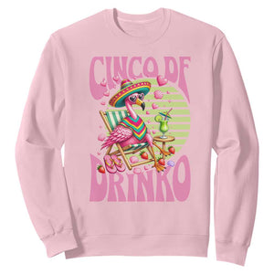 Cinco De Drinko Margarita Sweatshirt Funny Flamingo Fiesta TS14 Light Pink Print Your Wear