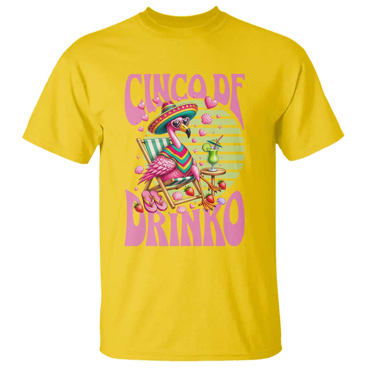 Cinco De Drinko Margarita T Shirt Funny Flamingo Fiesta TS14 Daisy Print Your Wear