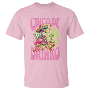 Cinco De Drinko Margarita T Shirt Funny Flamingo Fiesta TS14 Light Pink Print Your Wear