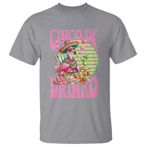 Cinco De Drinko Margarita T Shirt Funny Flamingo Fiesta TS14 Sport Gray Print Your Wear