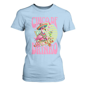 Cinco De Drinko Margarita T Shirt For Women Funny Flamingo Fiesta TS14 Light Blue Print Your Wear
