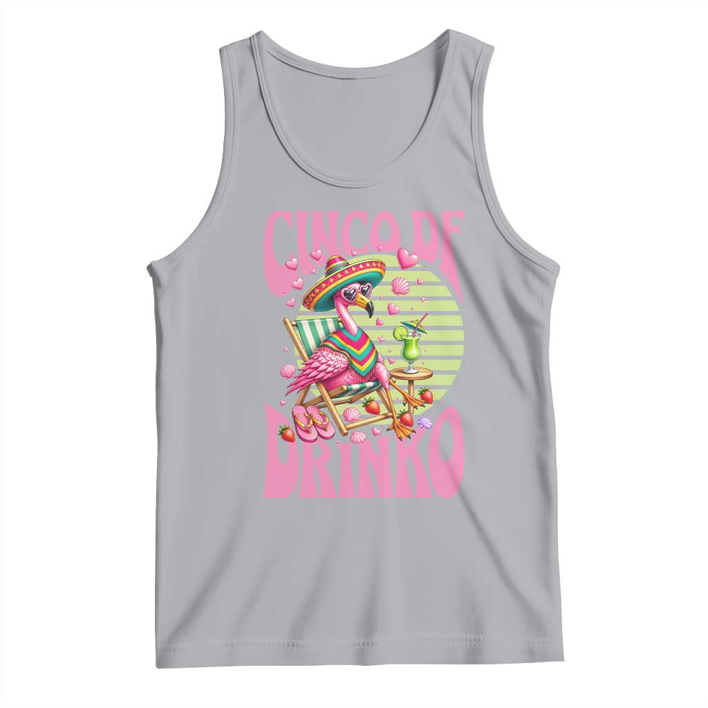 Cinco De Drinko Margarita Tank Top Funny Flamingo Fiesta TS14 Athletic Heather Print Your Wear