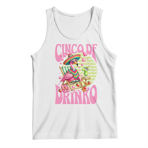 Cinco De Drinko Margarita Tank Top Funny Flamingo Fiesta TS14 White Print Your Wear