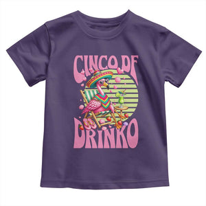 Cinco De Drinko Margarita Toddler T Shirt Funny Flamingo Fiesta TS14 Purple Print Your Wear
