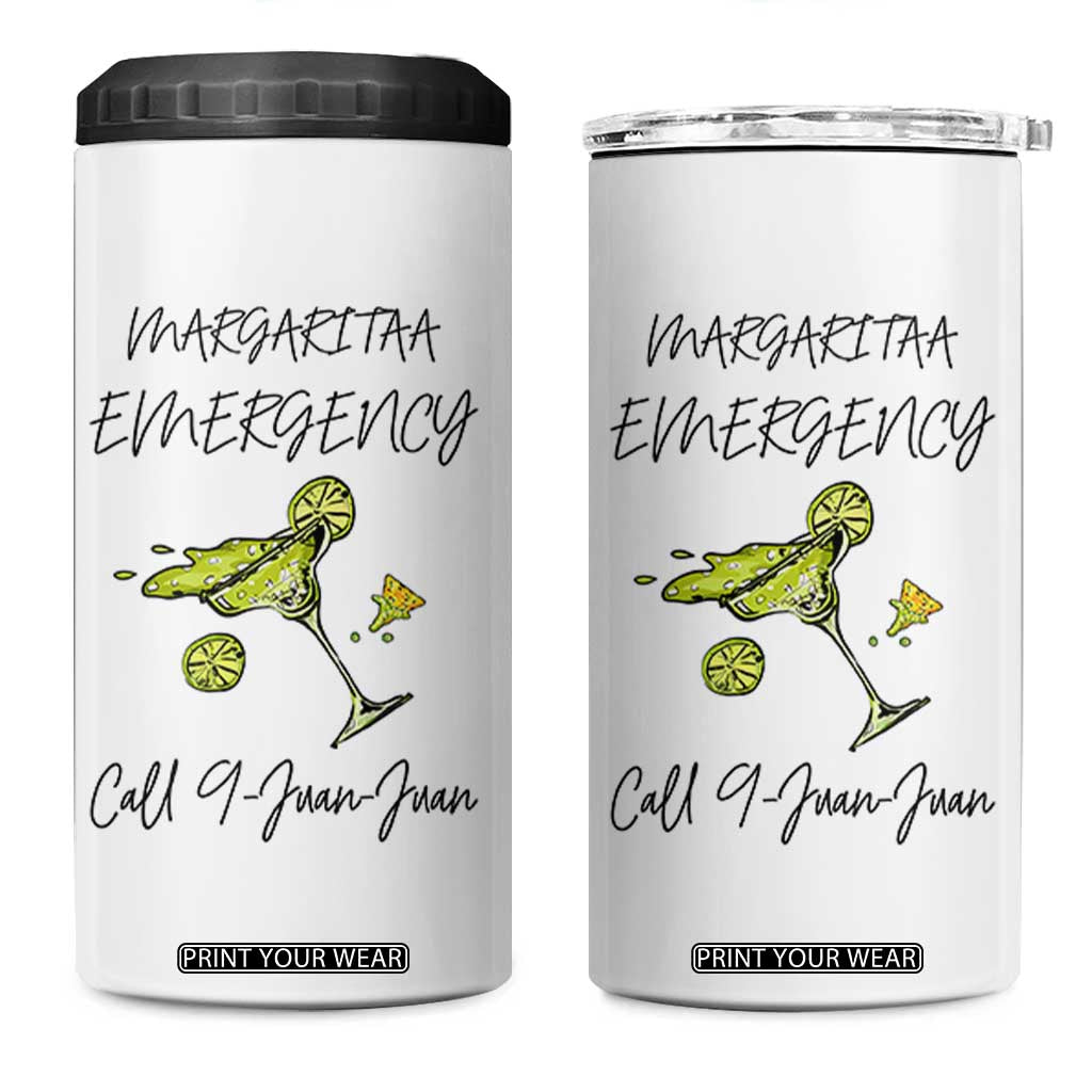 Margarita Emergency Mexican Fiesta 4 in 1 Can Cooler Tumbler Funny Cinco de Mayo TS14 One Size: 16 oz White Print Your Wear