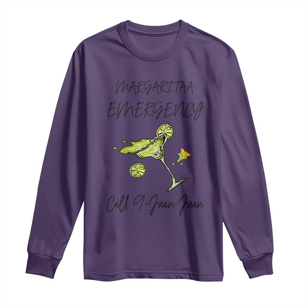 Margarita Emergency Mexican Fiesta Long Sleeve Shirt Funny Cinco de Mayo TS14 Purple Print Your Wear