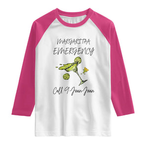 Margarita Emergency Mexican Fiesta Raglan Shirt Funny Cinco de Mayo TS14 White Heliconia Print Your Wear