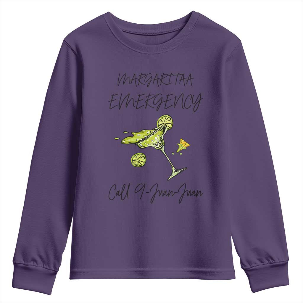 Margarita Emergency Mexican Fiesta Youth Sweatshirt Funny Cinco de Mayo TS14 Purple Print Your Wear
