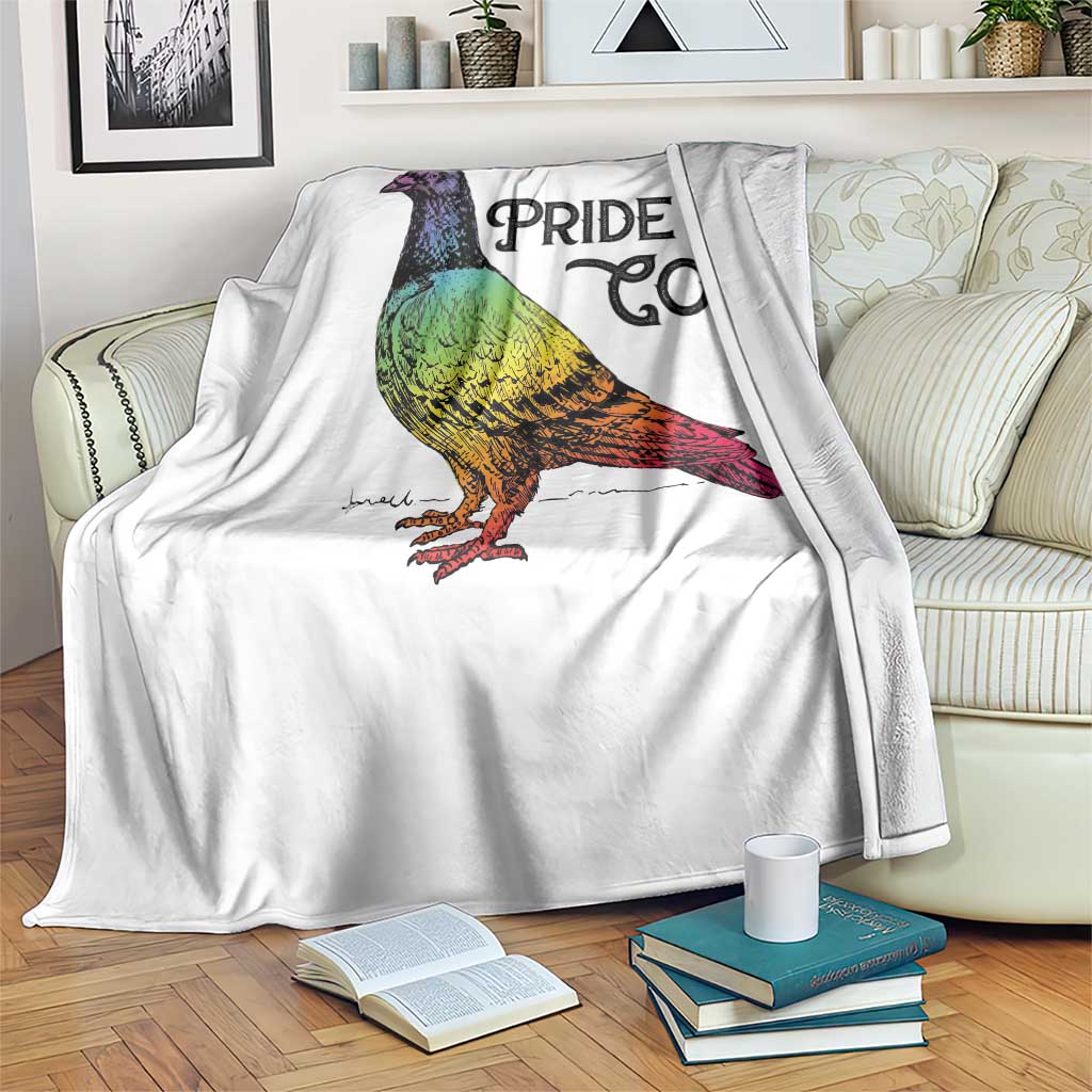 Pride Is Coo Pigeon Throw Blanket Funny LGBTQ Pride Month