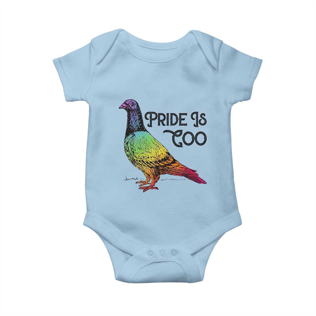 Pride Is Coo Pigeon Baby Onesie Funny LGBTQ Pride Month TS14 Light Blue Print Your Wear