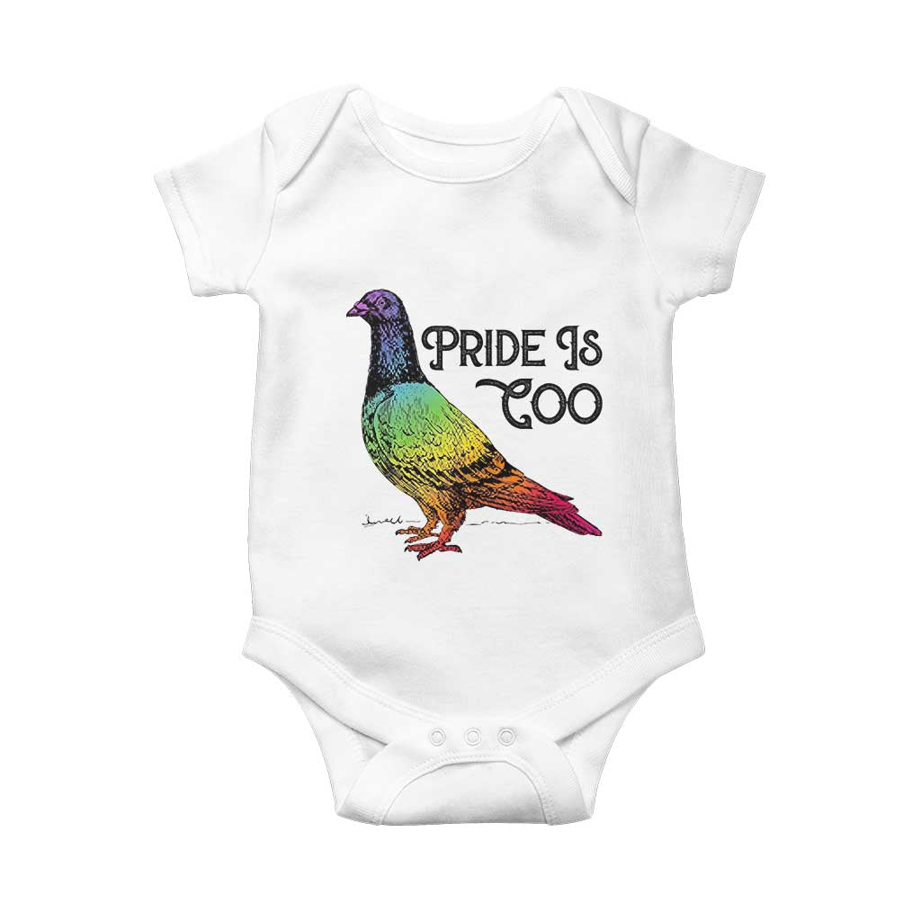 Pride Is Coo Pigeon Baby Onesie Funny LGBTQ Pride Month TS14 White Print Your Wear