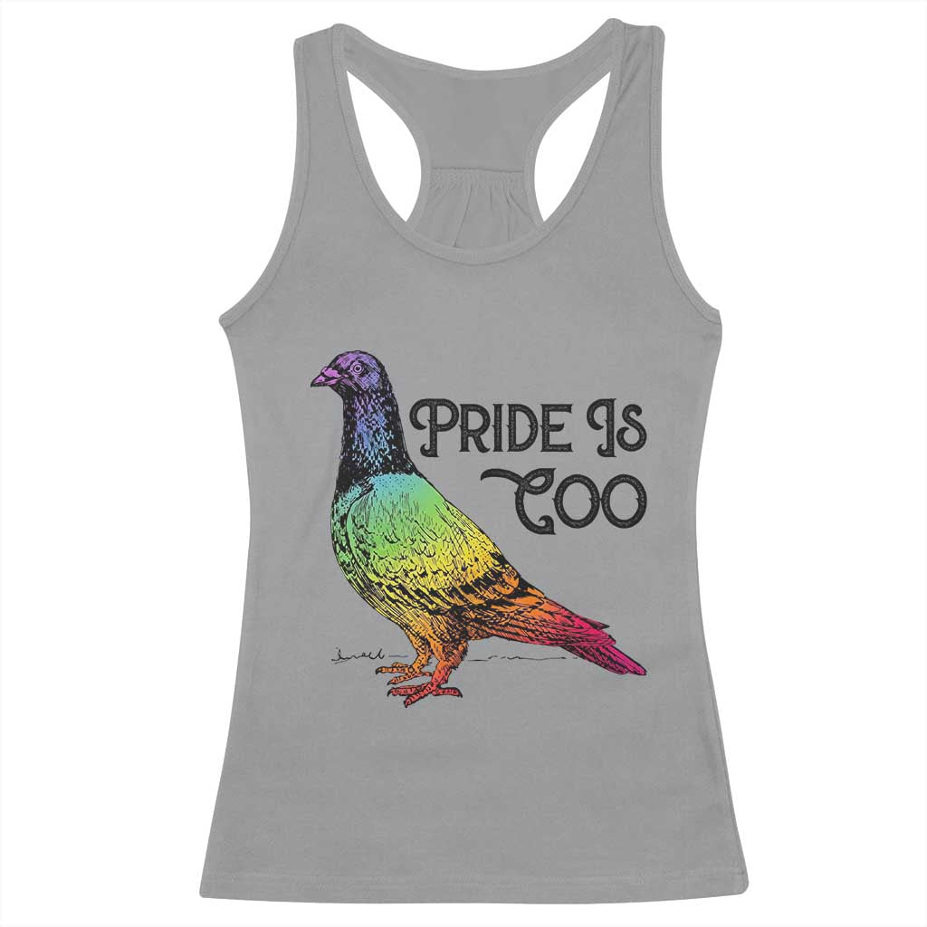 Pride Is Coo Pigeon Racerback Tank Top Funny LGBTQ Pride Month TS14 Sport Gray Print Your Wear