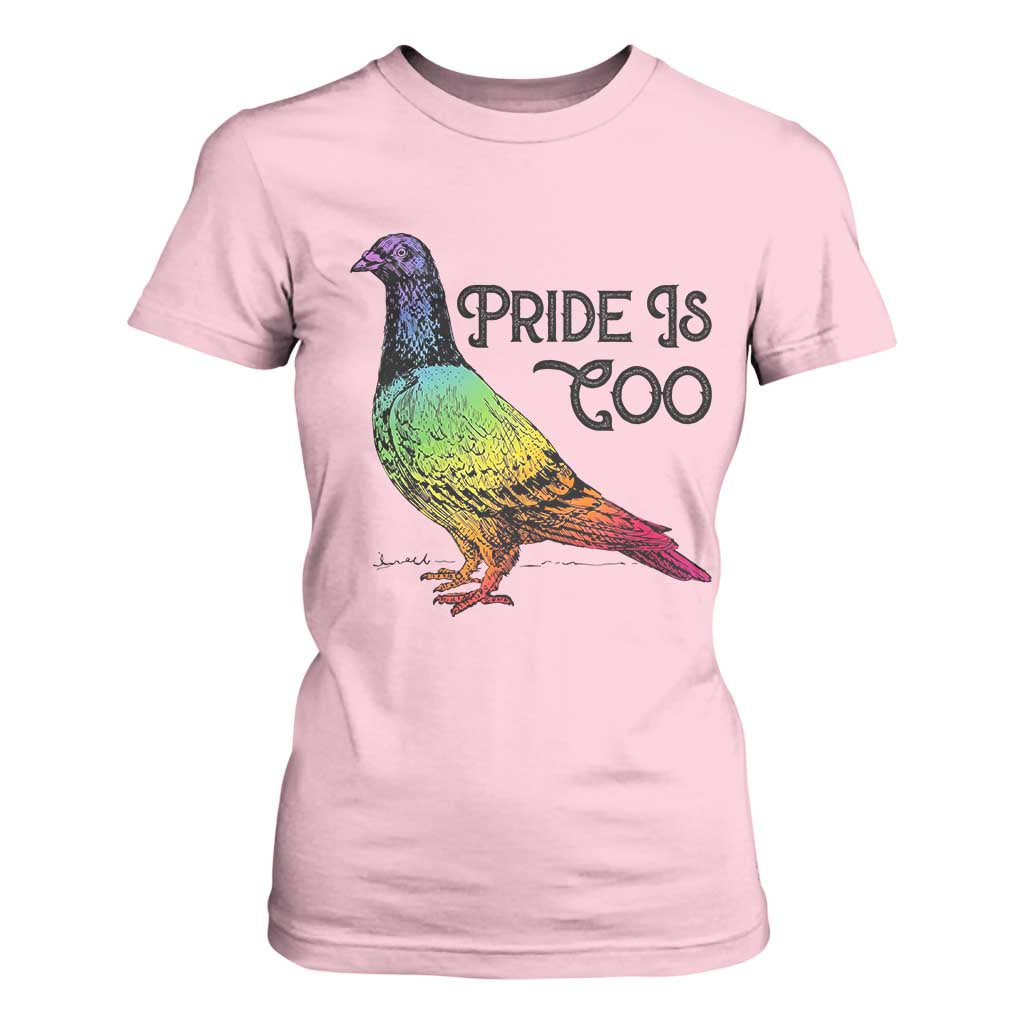 Pride Is Coo Pigeon T Shirt For Women Funny LGBTQ Pride Month TS14 Light Pink Print Your Wear