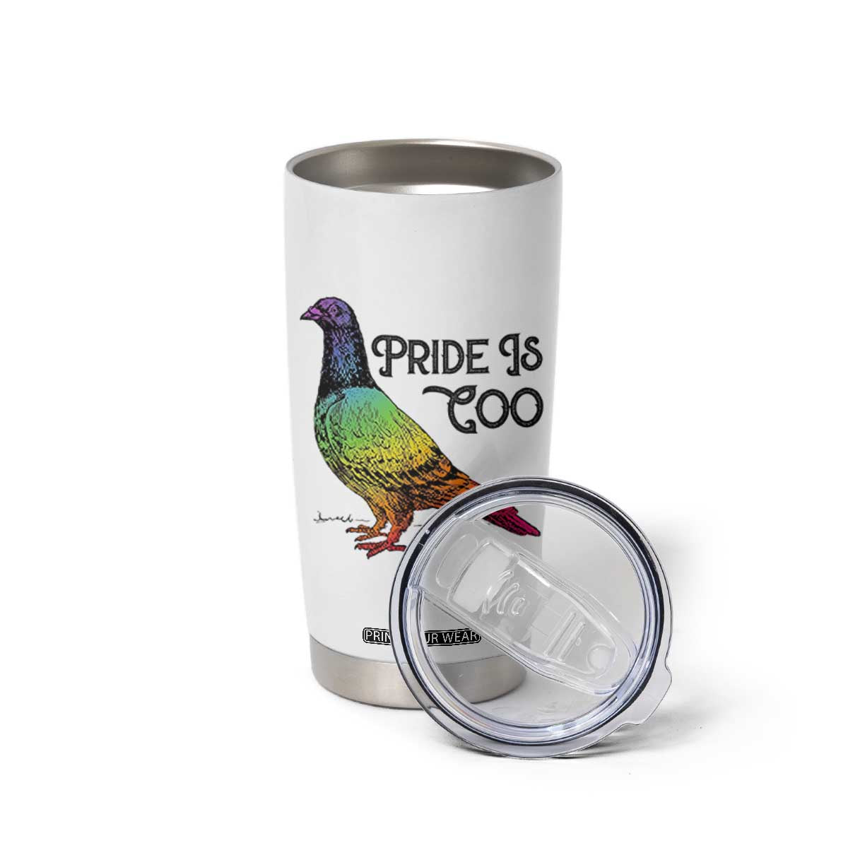 Pride Is Coo Pigeon Tumbler Cup Funny LGBTQ Pride Month TS14 Print Your Wear