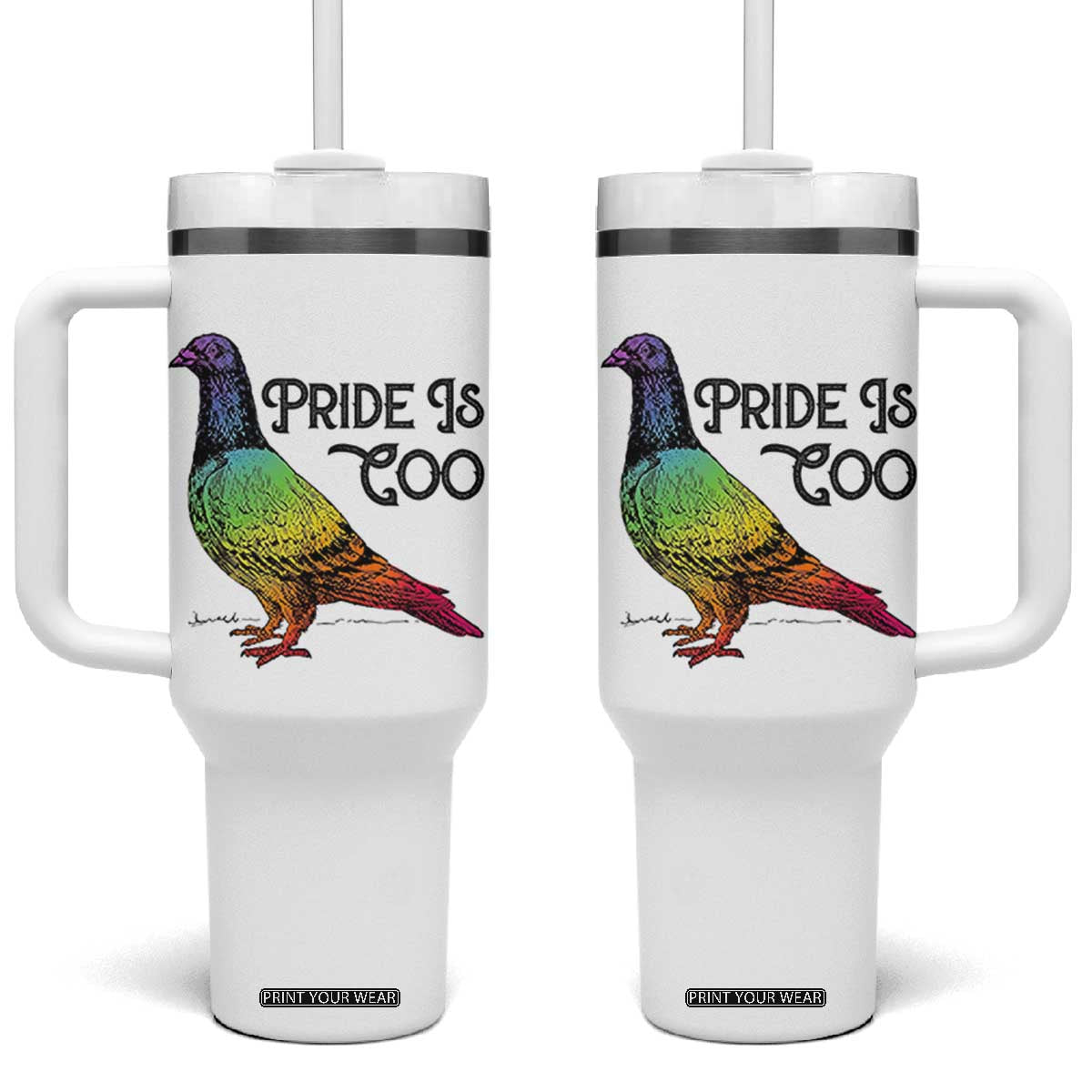 Pride Is Coo Pigeon Tumbler With Handle Funny LGBTQ Pride Month