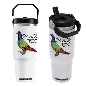 Pride Is Coo Pigeon Flip Straw Tumbler Funny LGBTQ Pride Month TS14 One Size: 30 oz White Print Your Wear