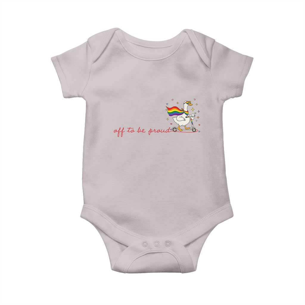 Silly Goose LGBTQ Pride Baby Onesie Off To Be Proud
