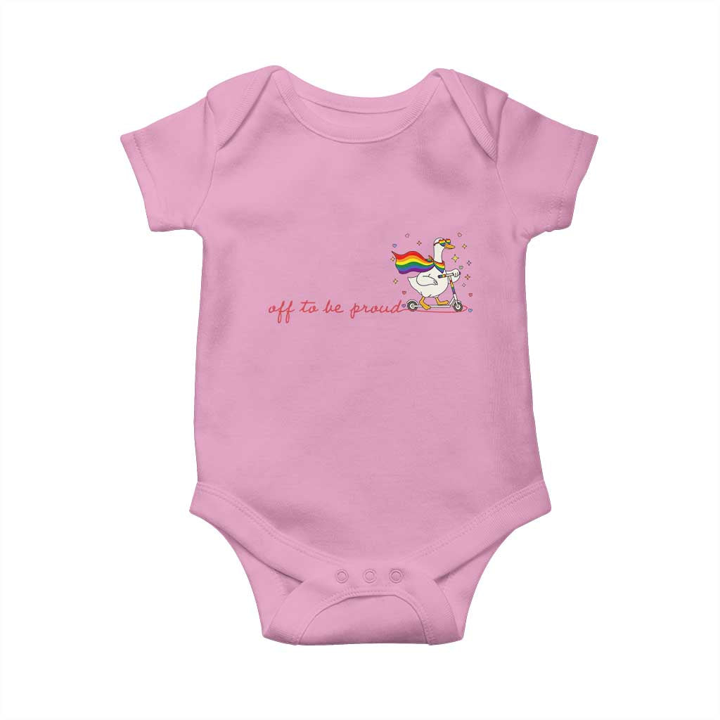 Silly Goose LGBTQ Pride Baby Onesie Off To Be Proud
