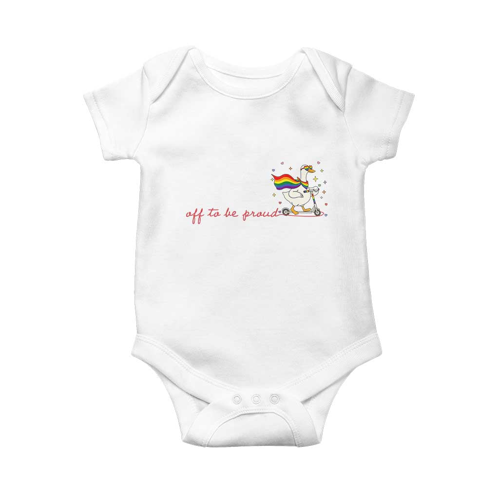 Silly Goose LGBTQ Pride Baby Onesie Off To Be Proud