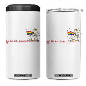 Silly Goose LGBTQ Pride 4 in 1 Can Cooler Tumbler Off To Be Proud