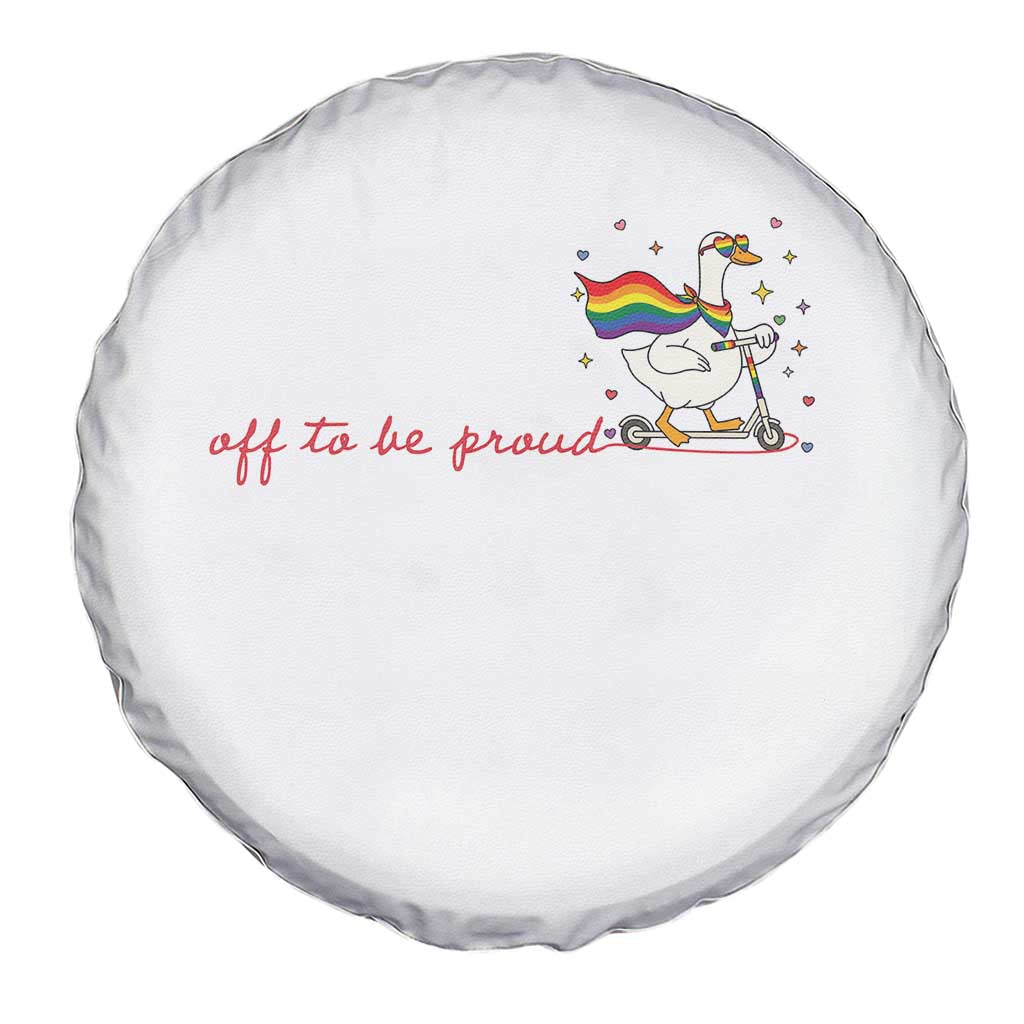 Silly Goose LGBTQ Pride Spare Tire Cover Off To Be Proud