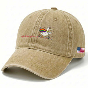 Silly Goose LGBTQ Pride Washed Cotton Baseball Cap Off To Be Proud