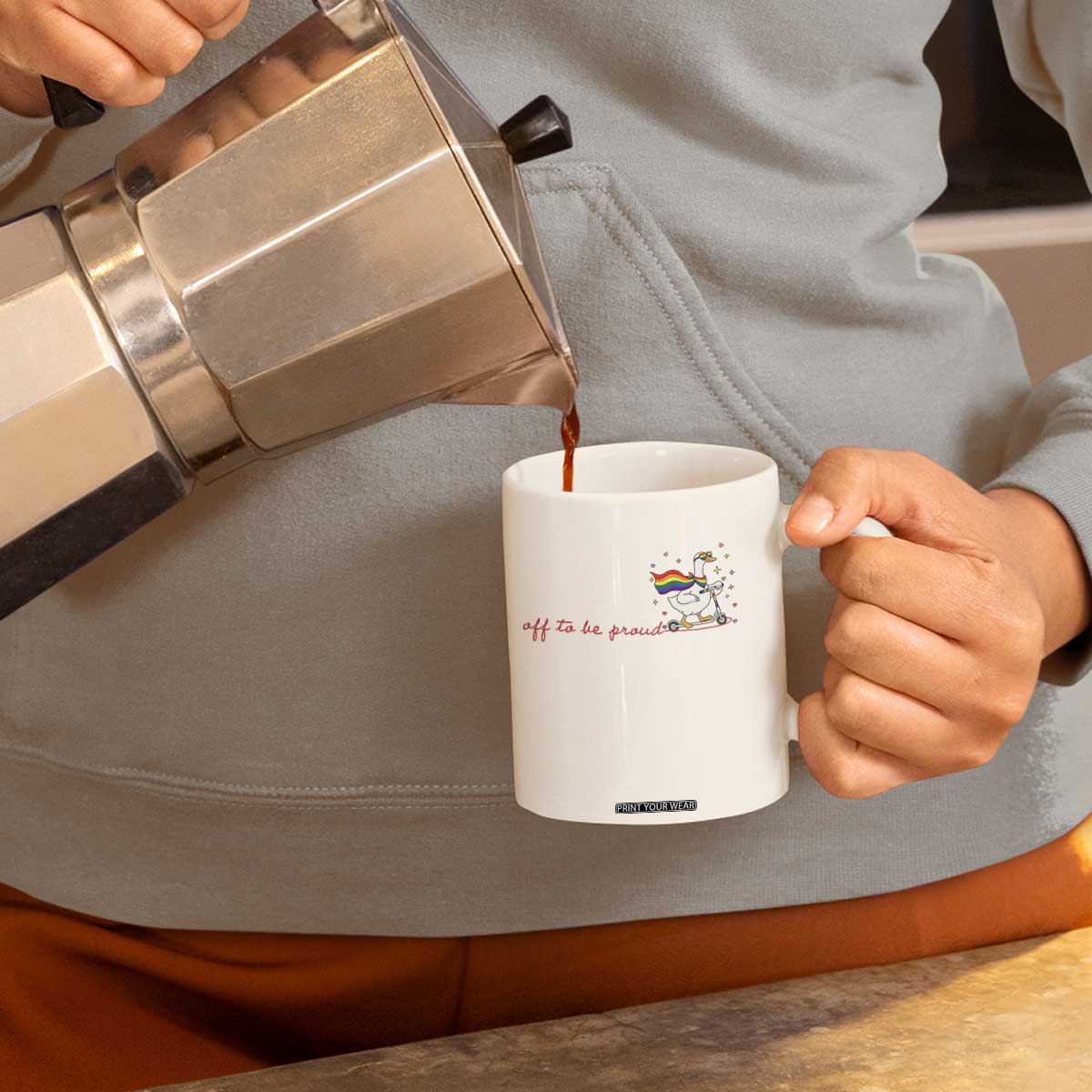 Silly Goose LGBTQ Pride Coffee Mug Off To Be Proud