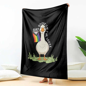 Silly Goose LGBTQ Rainbow Throw Blanket Funny Gay Pride Month