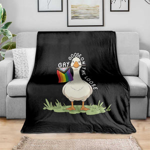 Silly Goose LGBTQ Rainbow Throw Blanket Funny Gay Pride Month