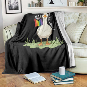 Silly Goose LGBTQ Rainbow Throw Blanket Funny Gay Pride Month