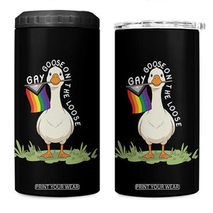 Silly Goose LGBTQ Rainbow 4 in 1 Can Cooler Tumbler Funny Gay Pride Month
