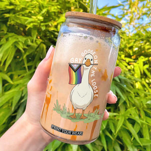 Silly Goose LGBTQ Rainbow Glass Can Funny Gay Pride Month