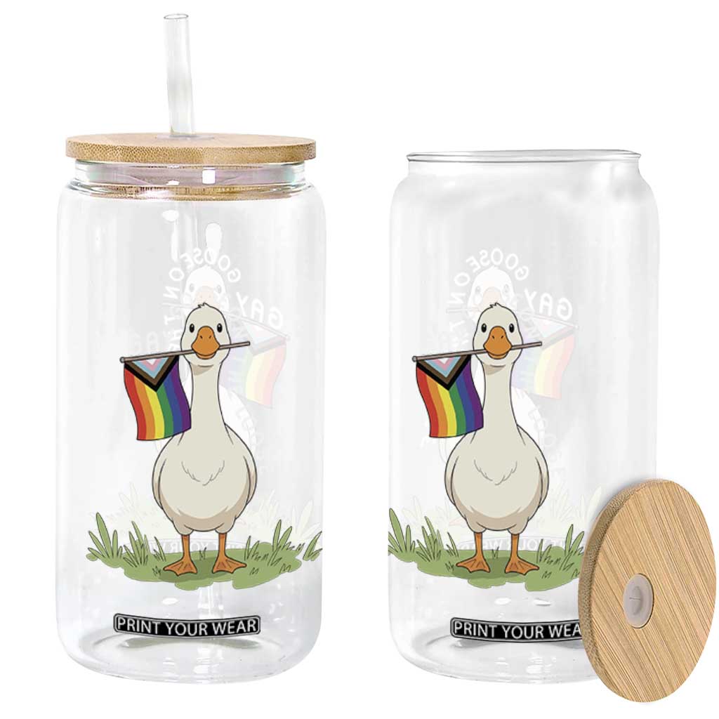 Silly Goose LGBTQ Rainbow Glass Can Funny Gay Pride Month
