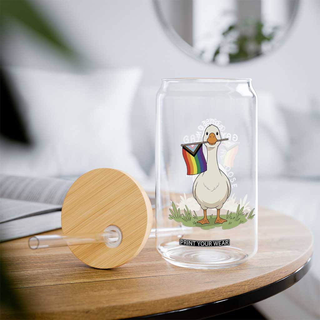 Silly Goose LGBTQ Rainbow Glass Can Funny Gay Pride Month