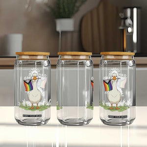 Silly Goose LGBTQ Rainbow Glass Can Funny Gay Pride Month