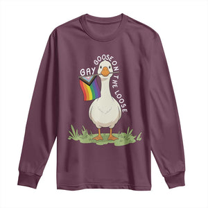Silly Goose LGBTQ Rainbow Long Sleeve Shirt Funny Gay Pride Month